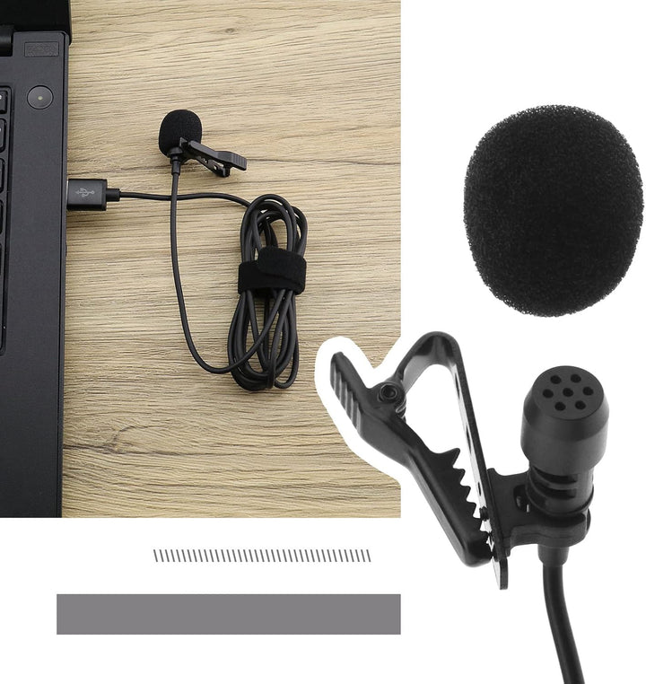 USB-Lavalier-Mikrofon Ersatz USB-Revers-Clip-on-Mikrofon Omnidirektionales Kondensator Lavalier Reve