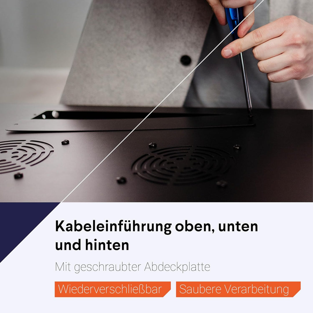 DSIT 6HE Netzwerkschrank (Serverschrank) 19 Zoll Wandmontage - mit Metalltür (BxTxH) 600 x 450 x 367