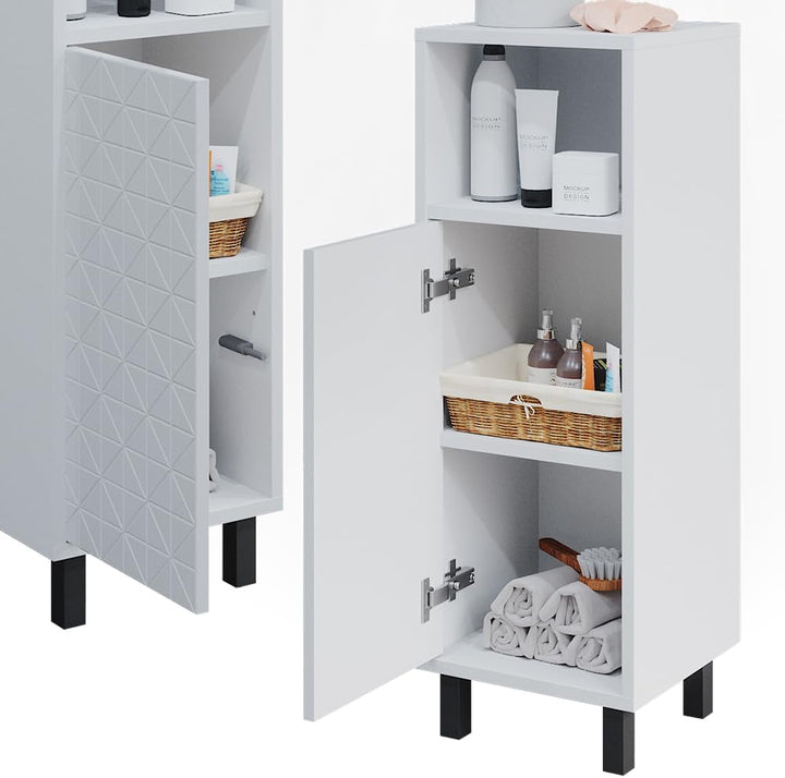 Vicco Midischrank Agasta, Weiss Hochglanz, 30 x 87.2 cm Weiss Hochglanz Badschrank, Weiss Hochglanz