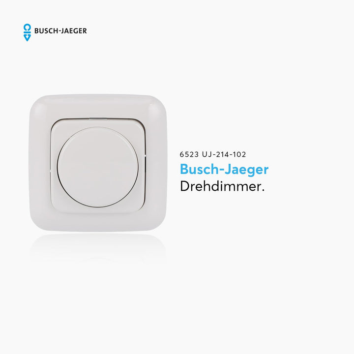 BUSCH-JÄGER, LED-Drehdimmer (LED Dimmer) 6523 U-102 (6523U 102) 6523U102 mit Zentralscheibe 2115-214