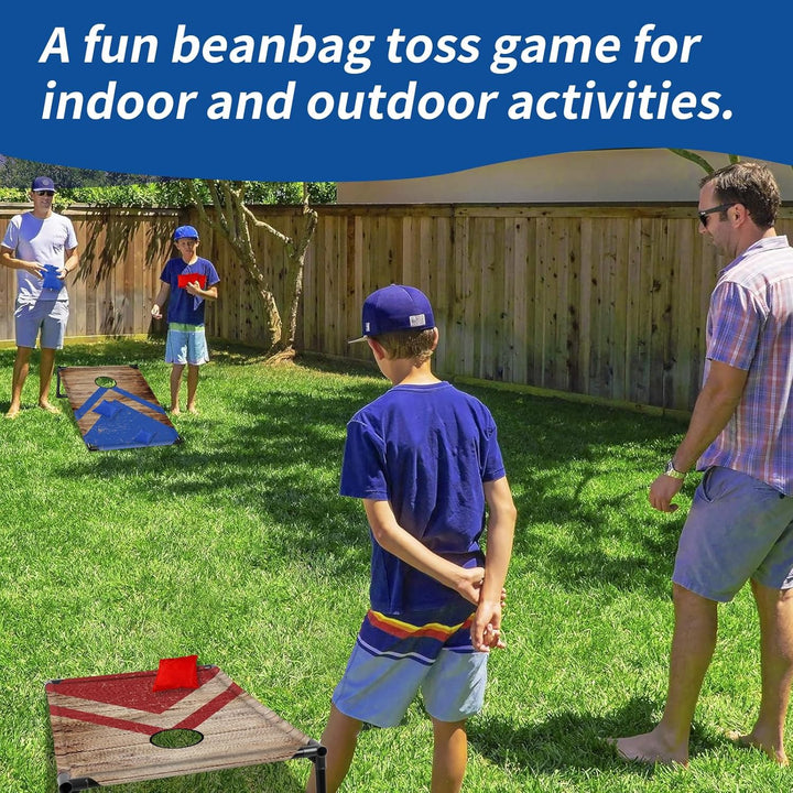 NZQXJXZ Cornhole Spiel Outdoor, Tragbar Cornhole Toss Set mit 8 Cornhole Säckchen und Tragetasche fü