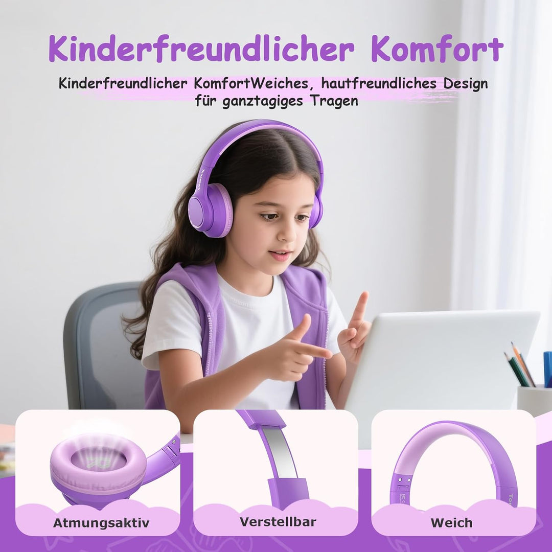 TONOSHARK Bluetooth Kopfhörer Kinder | Noise Cancelling Kinder Kopfhörer | Over-Ear Kinderkopfhörer