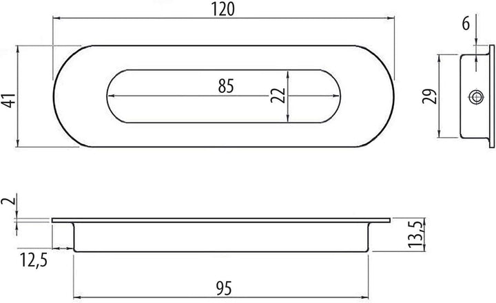 10x Einlassgriffe EL-09 Edelstahl gebürstet Türmuschelgriffe Türgriffe Schubladengriffe von SO-TECH®