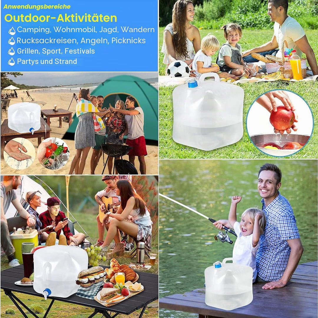 RISEPRO Faltbarer Wasserbehälter mit Zapfhahn, BPA-freier Wasseraufbewahrungskrug Wasserflasche für