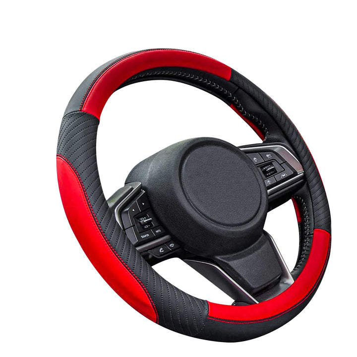 ZATOOTO Lenkradbezug Auto, Lenkradbezug Leder, 37-38cm, Anti Rutsch, Universal, Rot, Rot