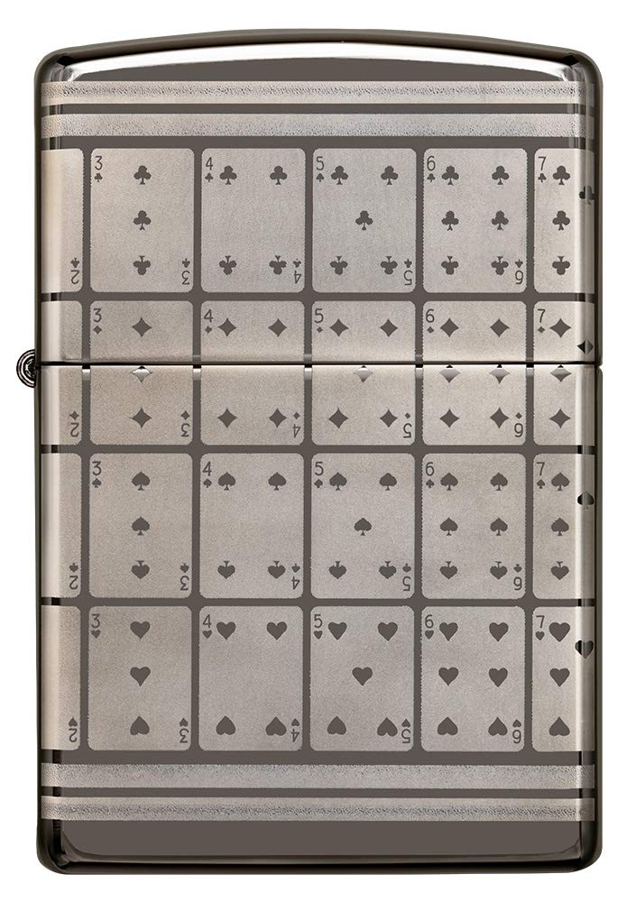 ZIPPO – Sturmfeuerzeug, Playing Cards, 360° Photo Image, Black Ice, nachfüllbar, in hochwertiger Ges