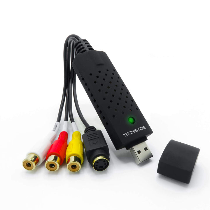 TechSide Gold Contact VHS-Konverter | Analog Digital | Kompatibel mit Windows 11 + Neue Software 202