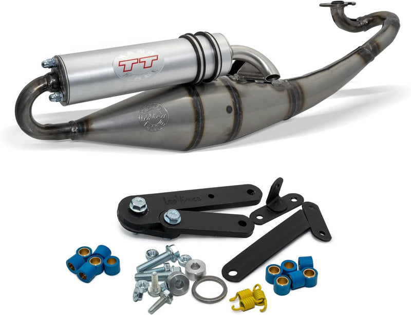Auspuffanlage LeoVince Komplettanlage HAND MADE TT, Aluminium, mit Zulassung für Malaguti F12 Phanto