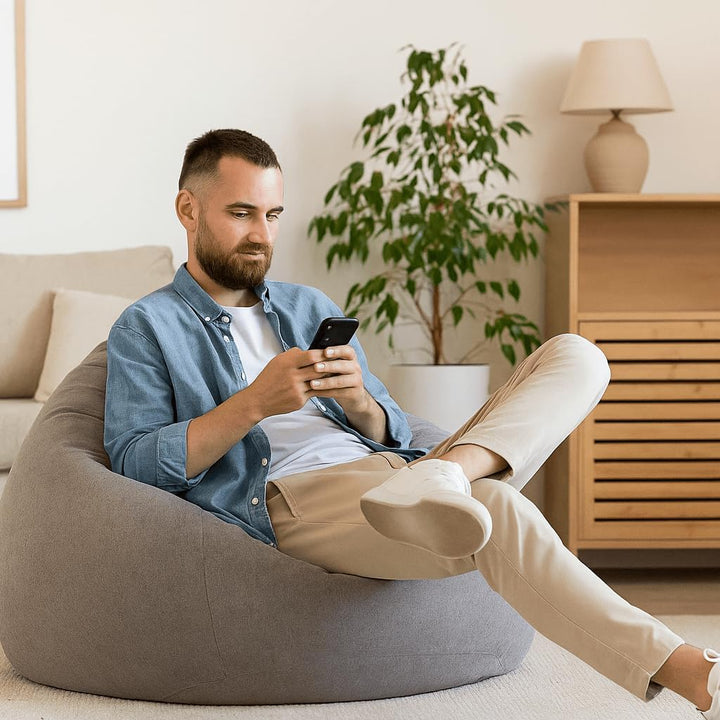 Indoor Sitzsack ECO mit Regranulat-Füllung, Puff, Relax-Sessel, Sitzkissen, Bodenkissen, Bean Bag, 3