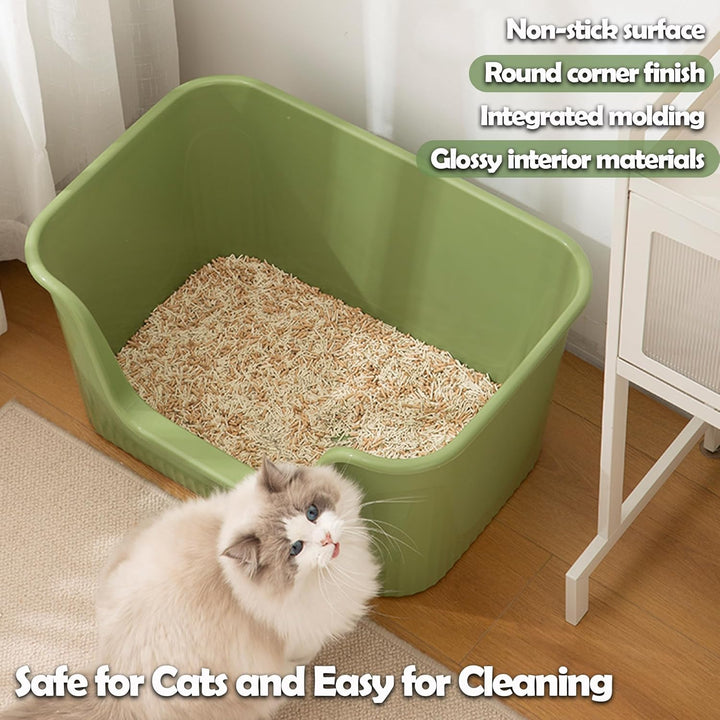 Vealind Katzenklo Offen, Gross Katzentoilette, Hoher Rand Katzenklo, Katzentoiletten mit Hohem Rand