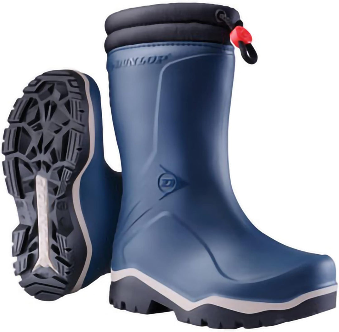 DUNLOP Protective Footwear Kids Blizzard, gefütterte Kinder Gummistiefel 21 EU Blau, 21 EU Blau