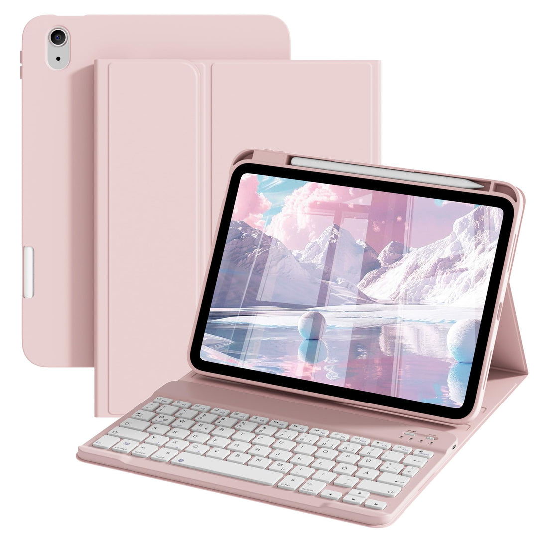 Hülle mit Tastatur für iPad A16 11 Generation2025/10 Generation 2022, (11/10.9 Zoll), 7-farbige Magn