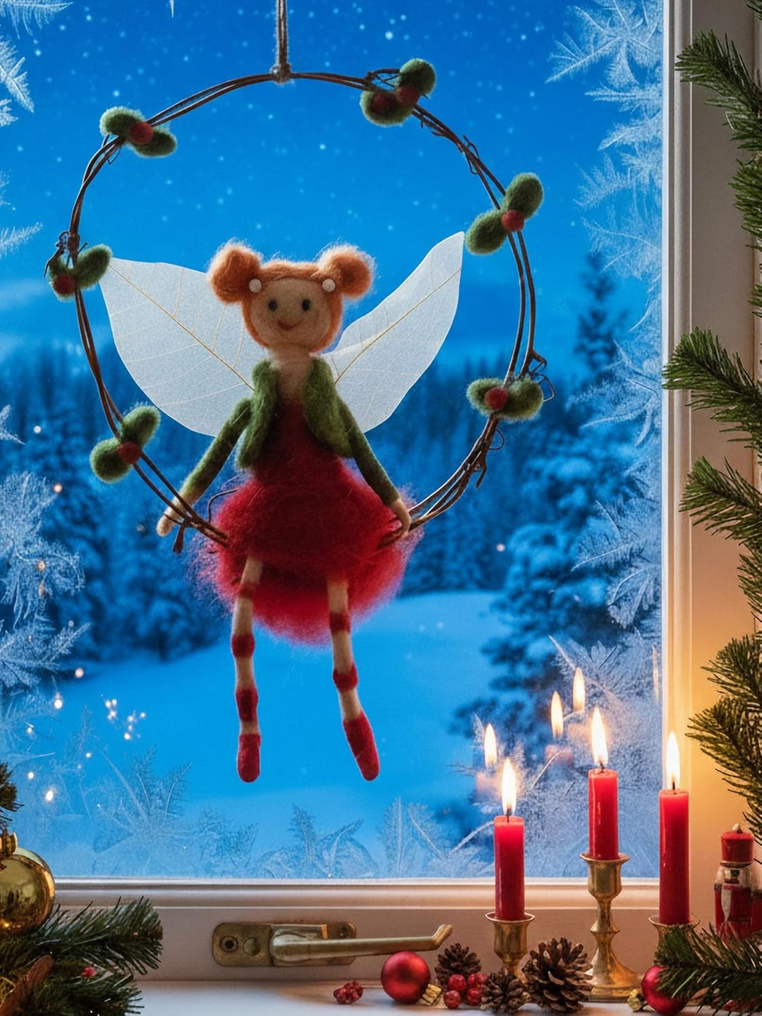 POMMERNTRAUM ® | Weihnachtsdekoration Fensterdekoration Dekofigur Filzfigur Filzfee Filzengel Elfe E