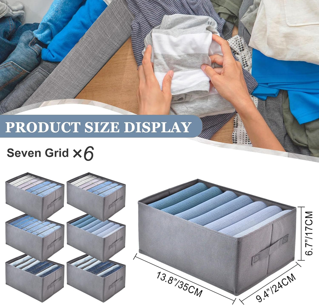 ROLLWAY 6er Schrank Organizer Kleiderschrank Ordnungssystem Stapelbar, Stabile Schrankorganizer Klei