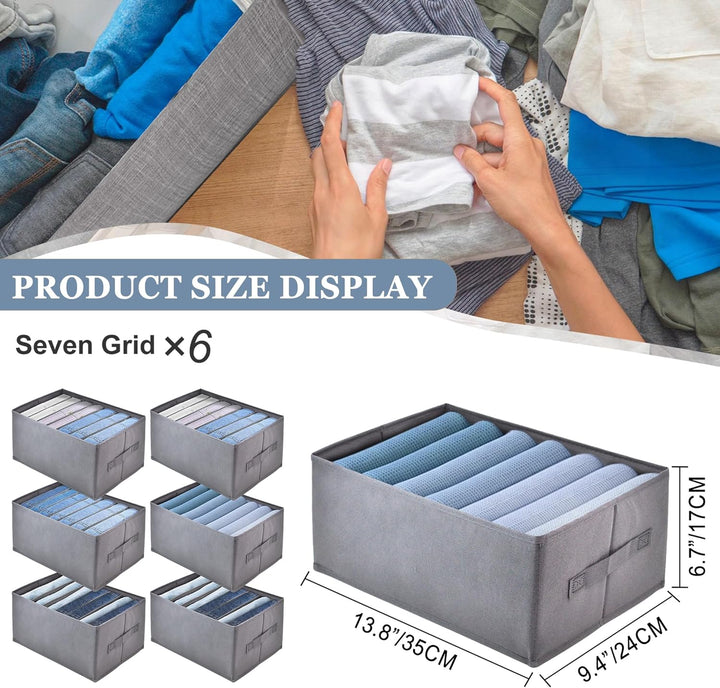 ROLLWAY 6er Schrank Organizer Kleiderschrank Ordnungssystem Stapelbar, Stabile Schrankorganizer Klei