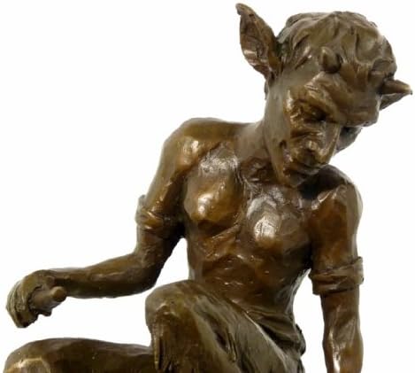 Bronzefigur - Faun/Satyr/Teufel auf Kuppel - signiert von Milo - Moderne Kunst Skulptur - Deko Statu