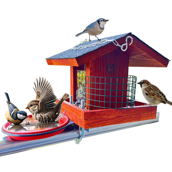 Vogelfutterhaus Vogelhaus für Balkon Wildvogeltränken Balkongeländer wetterfest Futterhaus Handarbei
