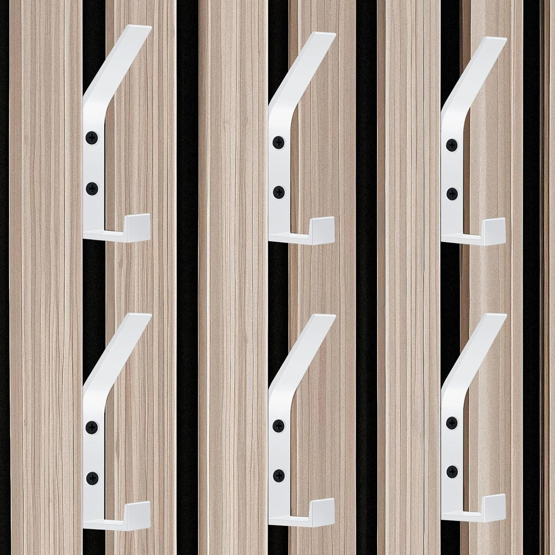 6 Stück Haken für Akustikpaneele, Doppelter Garderobenhaken für Schlafzimmer, Wohnzimmer, Badezimmer