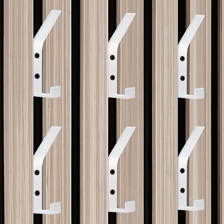 6 Stück Haken für Akustikpaneele, Doppelter Garderobenhaken für Schlafzimmer, Wohnzimmer, Badezimmer