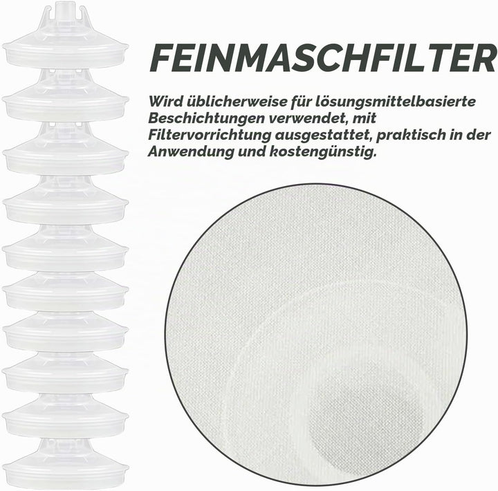 Farbmischbecher Lackmischbecher Kit: Lackmischbecher Deckel und Linersystem mit 10 600ML Bechereinsä