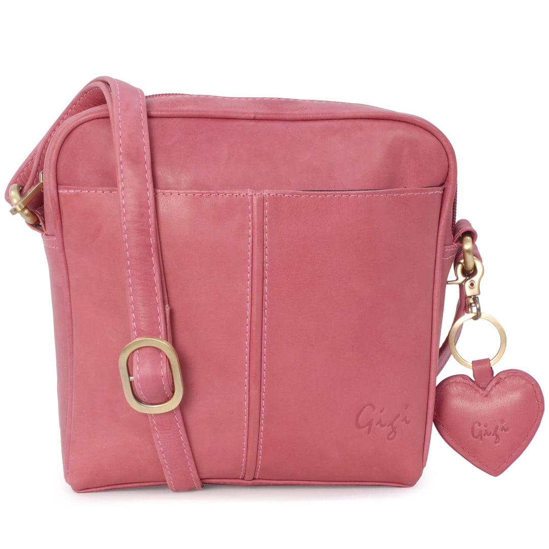 Gigi - Leder - Damenhandtasche/Umhängetasche Klein - OTHELLO 22-29" Magenta, Magenta