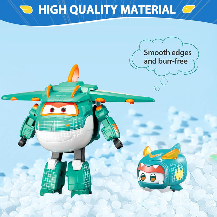 Super Wings EU770447 - Transforming Tino & Pet, ca. 14,5 cm grosse verwandelbare Spiel-Figur mit ca.