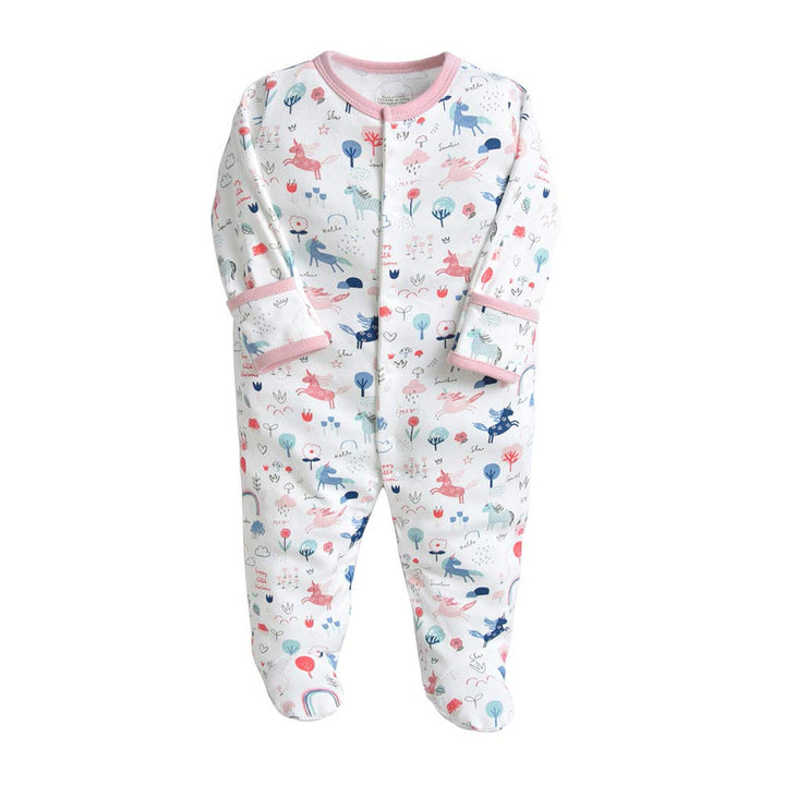 Minizone Baby Schlafanzug Pack of 3, Strampler Langarm Pyjamas Schlafstrampler 6-9 Monate 6-9 Monate