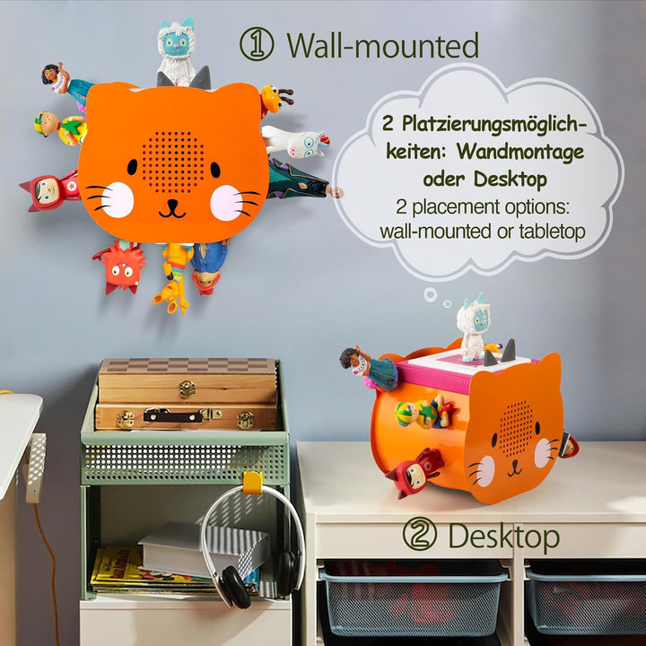 Katzenform Tonie Regal vollständig magnetisches Toniebox Regal für mehr als 25-35 Figuren + Box Toni