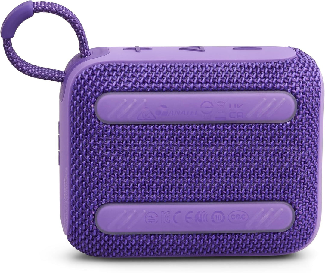 JBL Go 4 in Lila – Tragbare Bluetooth-Lautsprecher-Box Pro Sound, tiefem Bass und Playtime-Boost-Fun