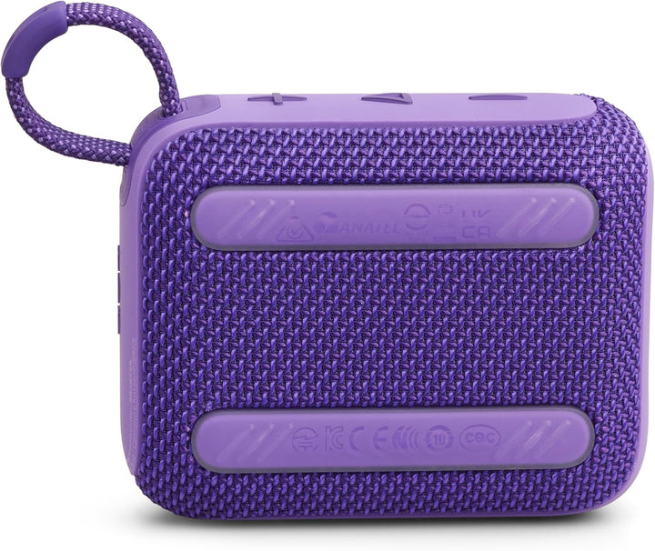 JBL Go 4 in Lila – Tragbare Bluetooth-Lautsprecher-Box Pro Sound, tiefem Bass und Playtime-Boost-Fun