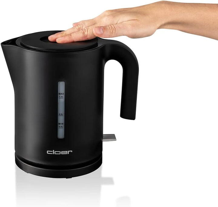 Cloer 4120 Wasserkocher, 2200 W, grosse Wasserstandsanzeige, Trockengeh- und Überhitzungsschutz, 1,2