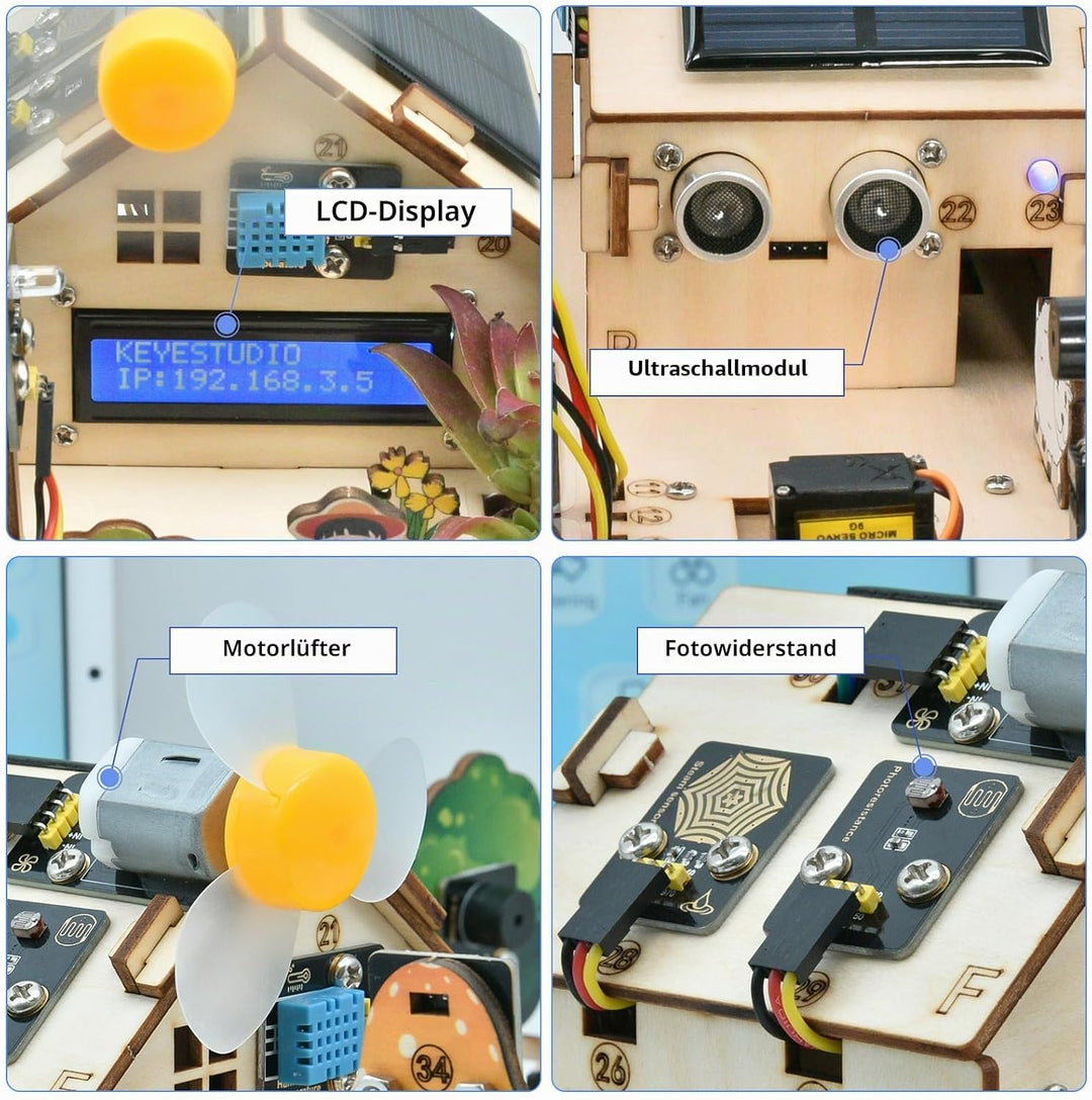 KEYESTUDIO ESP32 IoT Smart Farm Starter Kit for Arduino and Scratch Programming, DIY Sensor Kit STEM