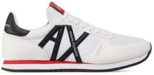 Armani Exchange Herren Rio Side Logo Sneaker 39.5 EU Op White Black, 39.5 EU Op White Black
