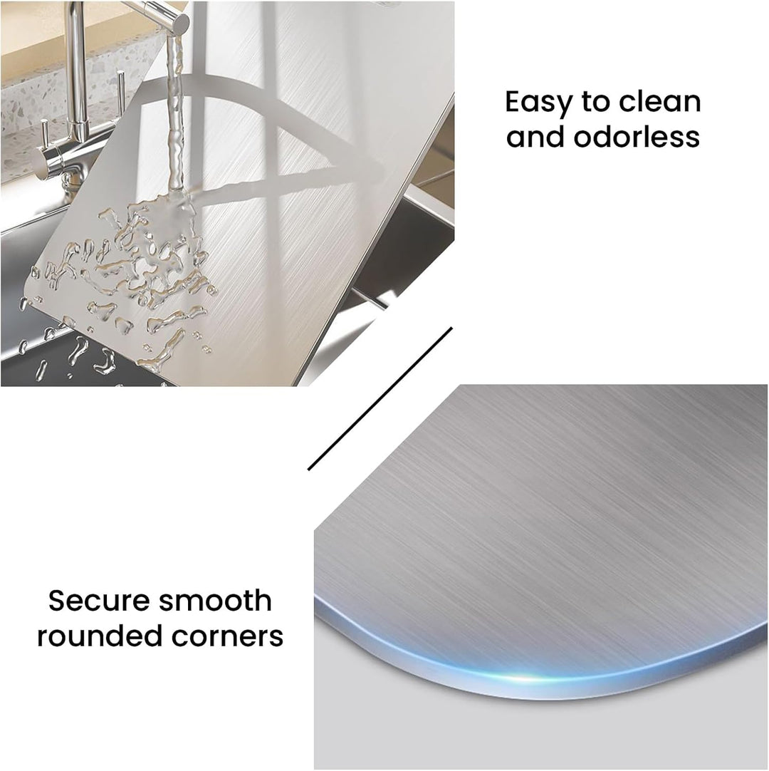 3 Stück Titan Schneidebrett, Titanium Cutting Board, Edelstahl Schneidebrett, Erstklassige Titan-Sch