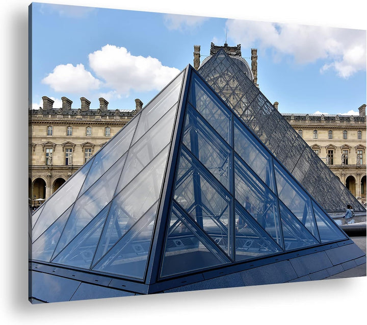 deyoli Jalousie Pyramide in Paris Format: 80x60 als Leinwandbild, Motiv fertig gerahmt auf Echtholzr