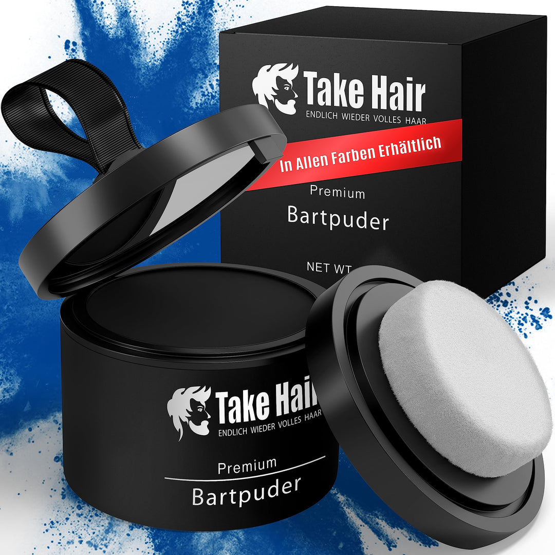 Take Hair Bartfärbemittel I 100% wasserfest I 4g Bartpuder für einen volleren Bart, Bartfärbemittel