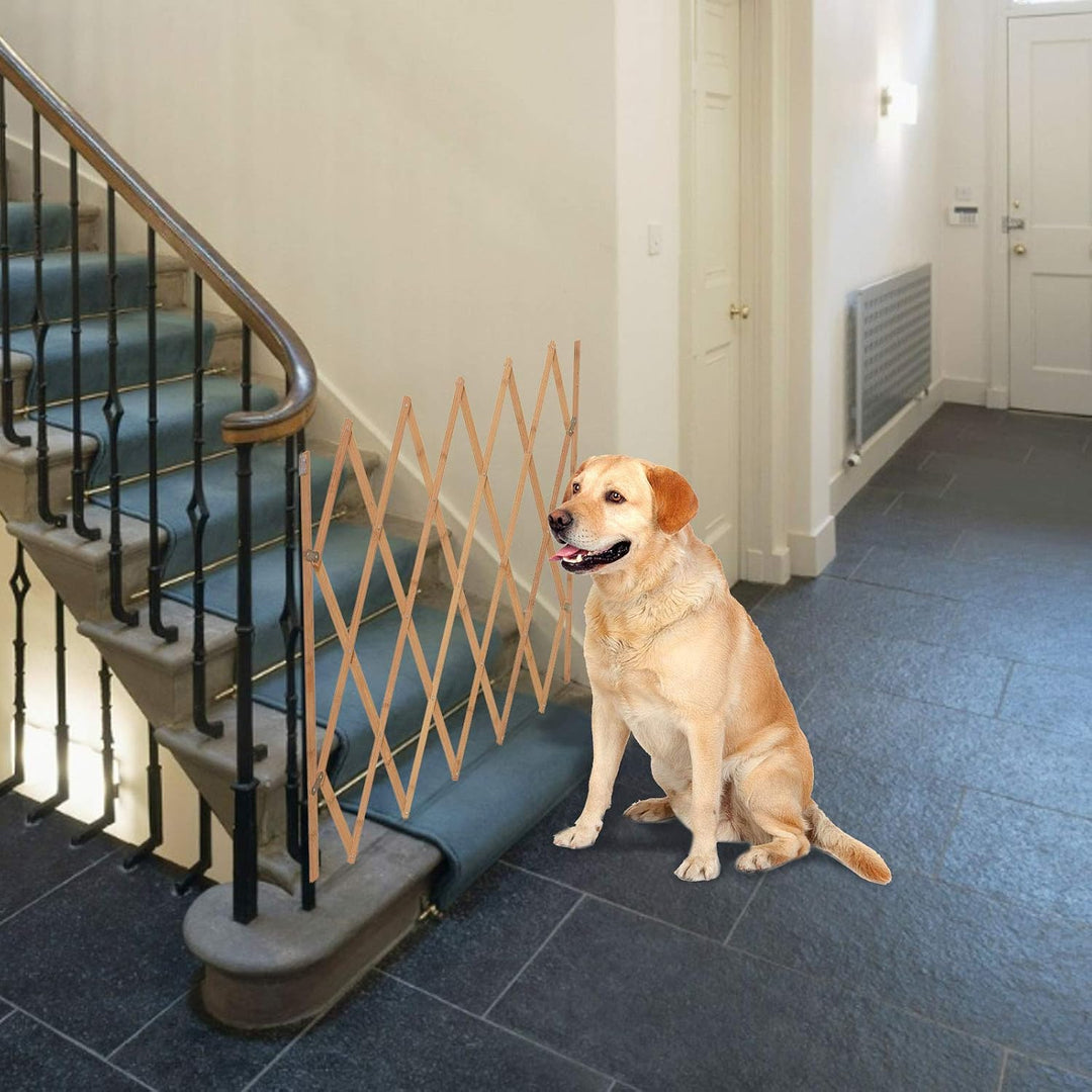 Trintion Hundeabsperrgitter Ausziehbar Hunde Absperrgitter Treppengitter Verstellbar Holz Hundezaun
