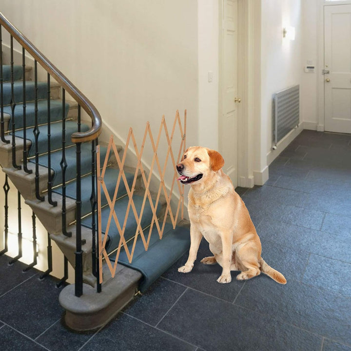 Trintion Hundeabsperrgitter Ausziehbar Hunde Absperrgitter Treppengitter Verstellbar Holz Hundezaun