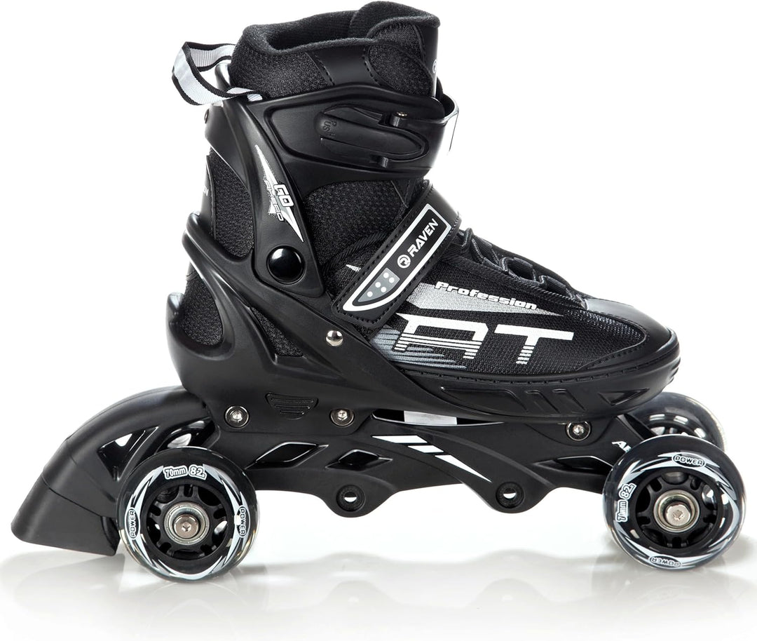 4in1 Inlineskates/Triskates/Rollschuhe/Schlittschuhe Raven Profession Schwarz 35-39(23cm-25,5cm), Sc