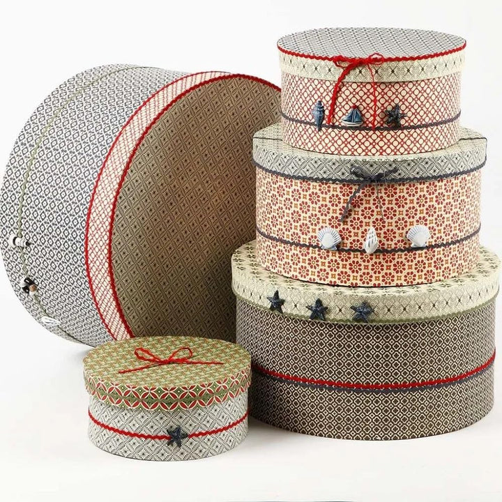 Creativ 26466 Hutschachtel aus Pappmaschee, rund, 35,5 cm, Beige, 5 Stück