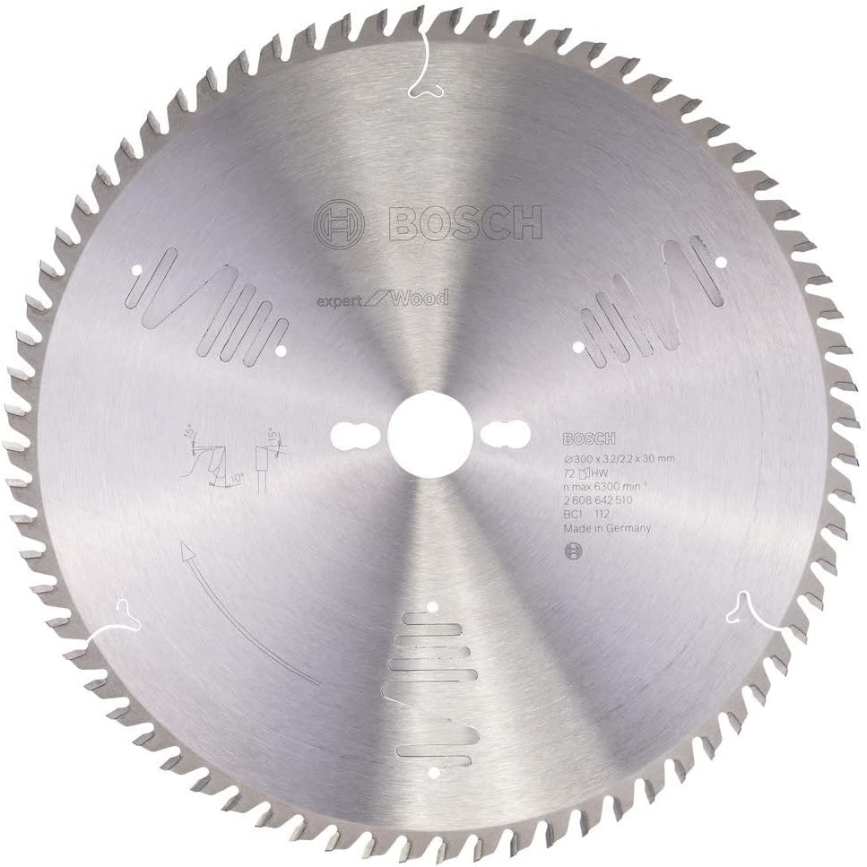 Bosch ProfessionalKreissägeblatt Expert für Wood, 300 x 30 x 3,2 mm, 72, 2608642510