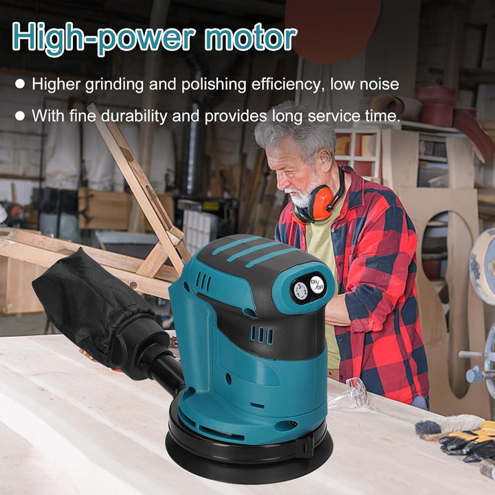 125 mm Bürstenmotor Akku-Exzenterschleifer Holzschleifer Elektroauto Polierer Multifunktionales Holz