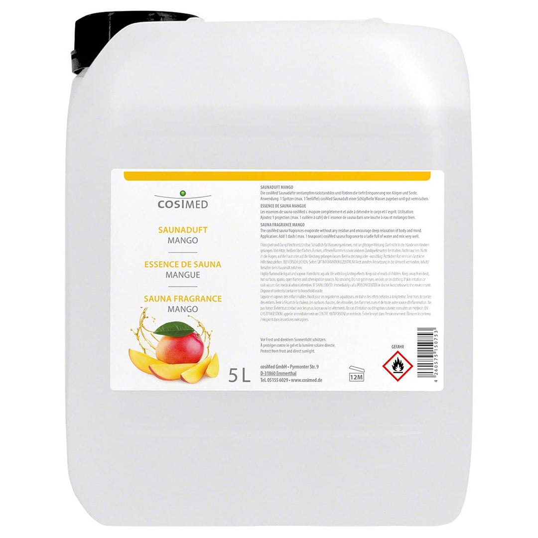 cosiMed Saunaduft Mango, Konzentrat, Saunaaufguss, Saunazubehör 5 l, 5 l