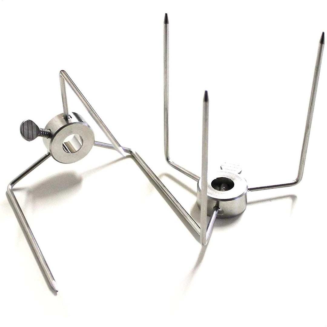 Fleischklammer Grillklammer für den Grillspiess zum befestigen mit Feststellschraube aus Edelstahl -
