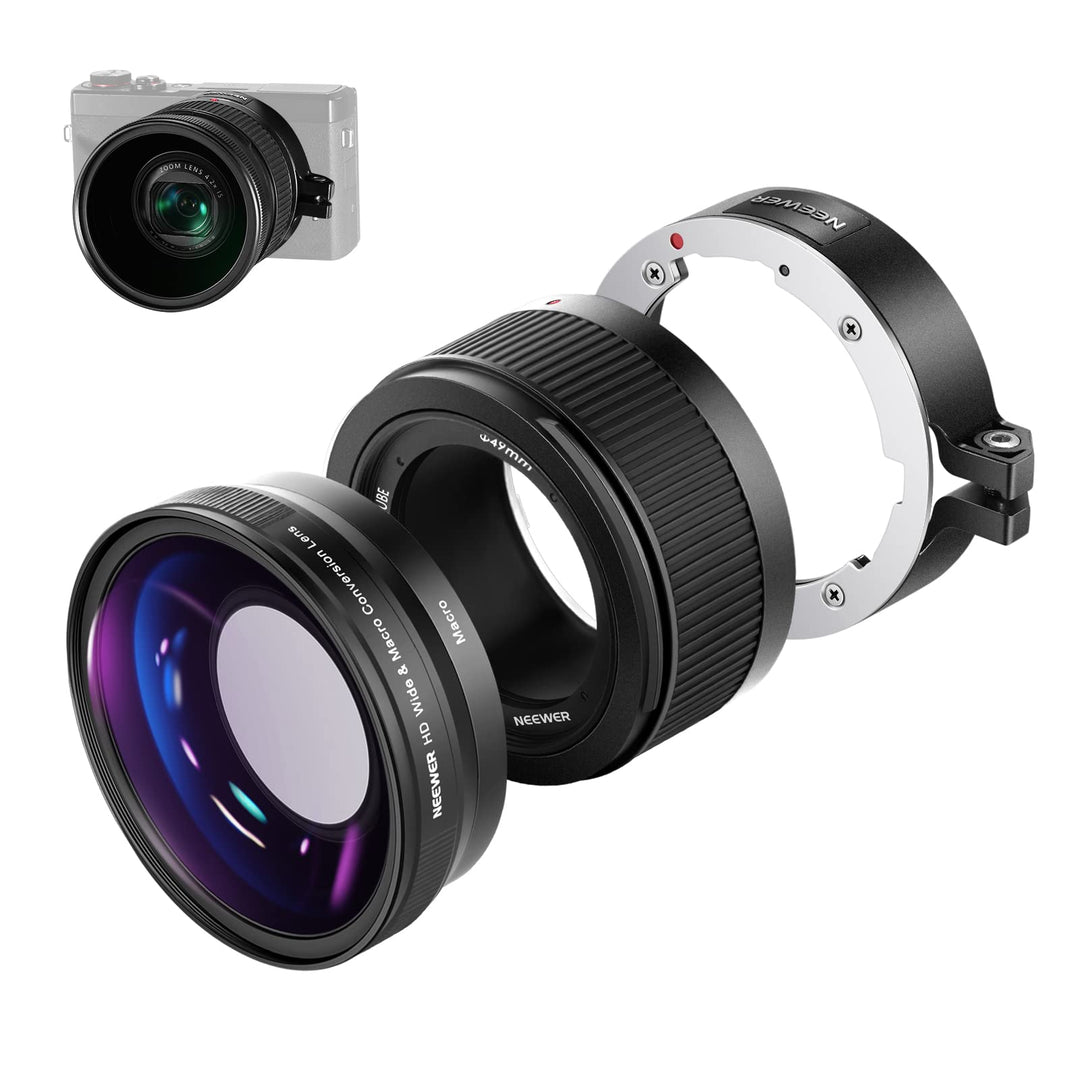 NEEWER Weitwinkelobjektiv kompatibel mit Canon G7X Mark III Kamera, 2 in 1 18mm Weitwinkel &amp; 10x Mak