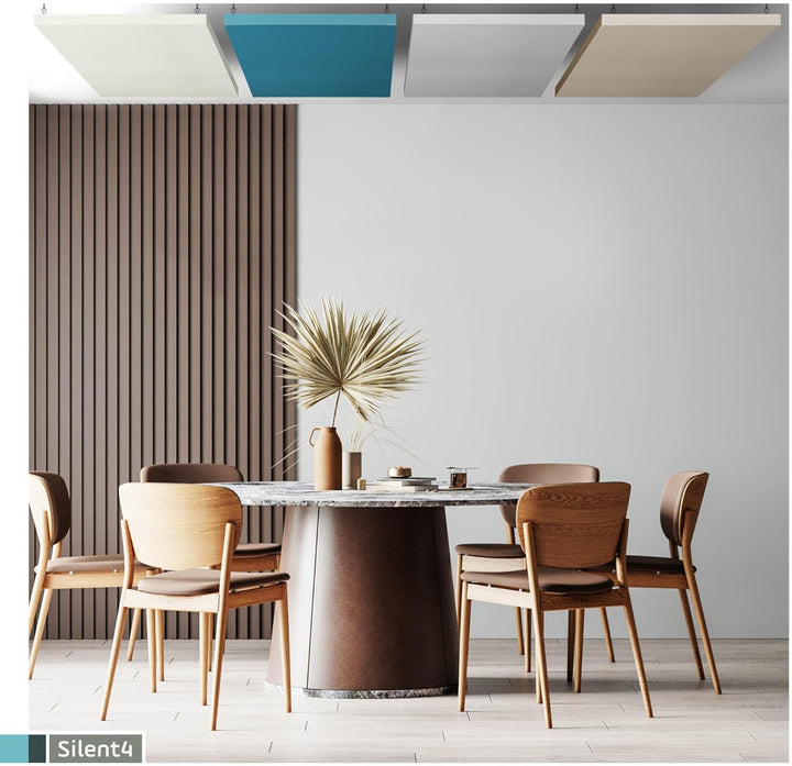 SILENT4® Schallabsorber Wand & Decke 120x60x5cm Akustikbild Akustikpaneele mit Akustikwolle, Schraub