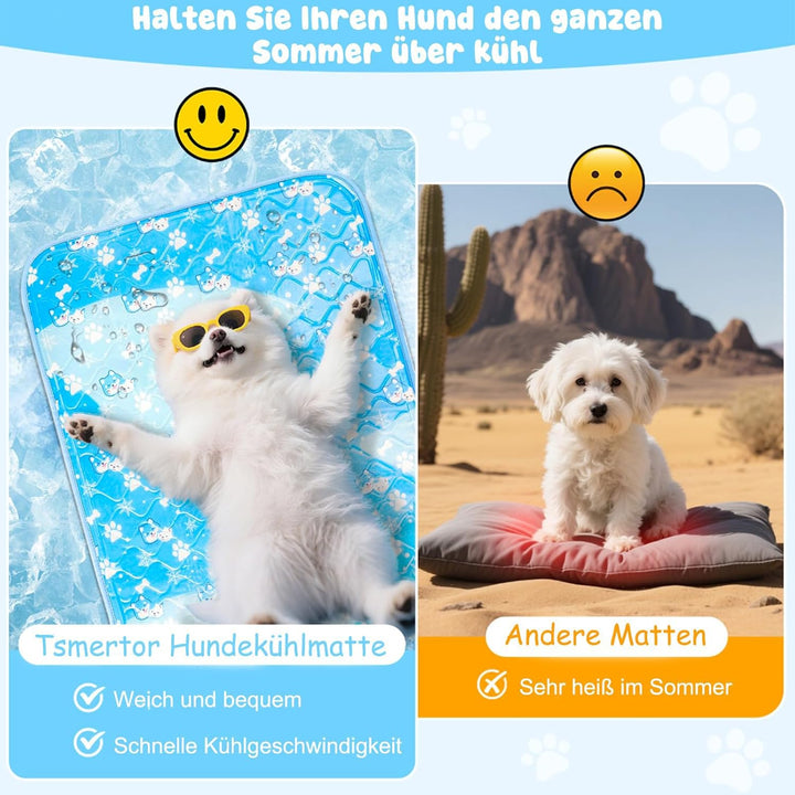 Kühlmatte Hund 60x45cm – Selbstkühlende Hundematte für Kleine Hunde &amp; Katzen – Kühldecke für Körbche