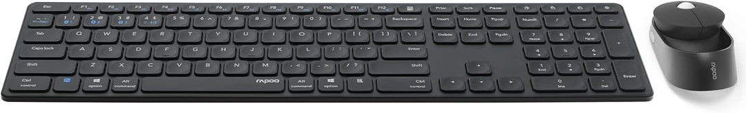 Rapoo 9750M kabelloses Tastatur-Maus Set Wireless Deskset 1600 DPI Sensor wiederaufladbarer Akku fla