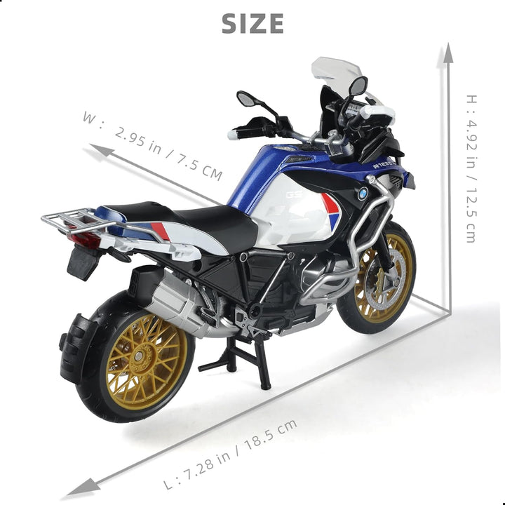 Motorrad-Modell im Massstab 1:12, Kompatible für BMW R1250 GS, Kunststoff mit Druckguss, kein Zusamm