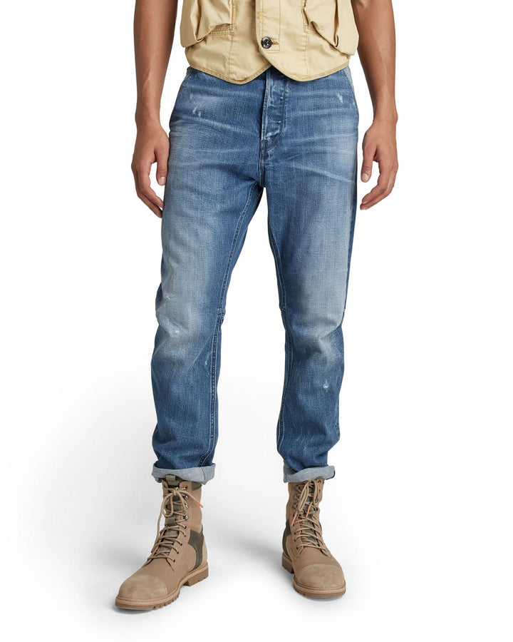 G-STAR RAW Herren Grip 3D Relaxed Tapered Jeans 27W / 32L Blau (Faded Hague Blue Destroyed D19928-c7